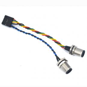 TJC8S DuPont terminal wire M12-4 core waterproof male connector DuPont 2.54-6P terminal harness processing